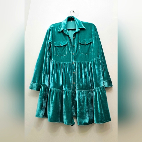 Western Midi velvet Dress - Picture 1 of 3